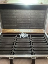Vintage 24 Slot Cassette Tape Faux Leather Carry Case Briefcase