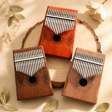 17 Key Thumb Piano Mahogany Hollow Kalimba Musical Instrument for Healing Gift