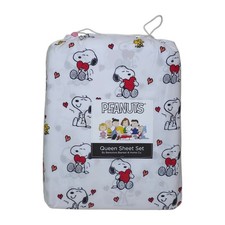 Peanuts Snoopy Hearts Queen Sheet Set Bedding Berkshire Romantic Valentines
