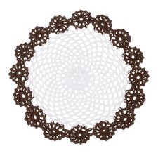 1Pcs Crochet Handmade Doilies 8.2" Placemats Lace Coasters White, Brown