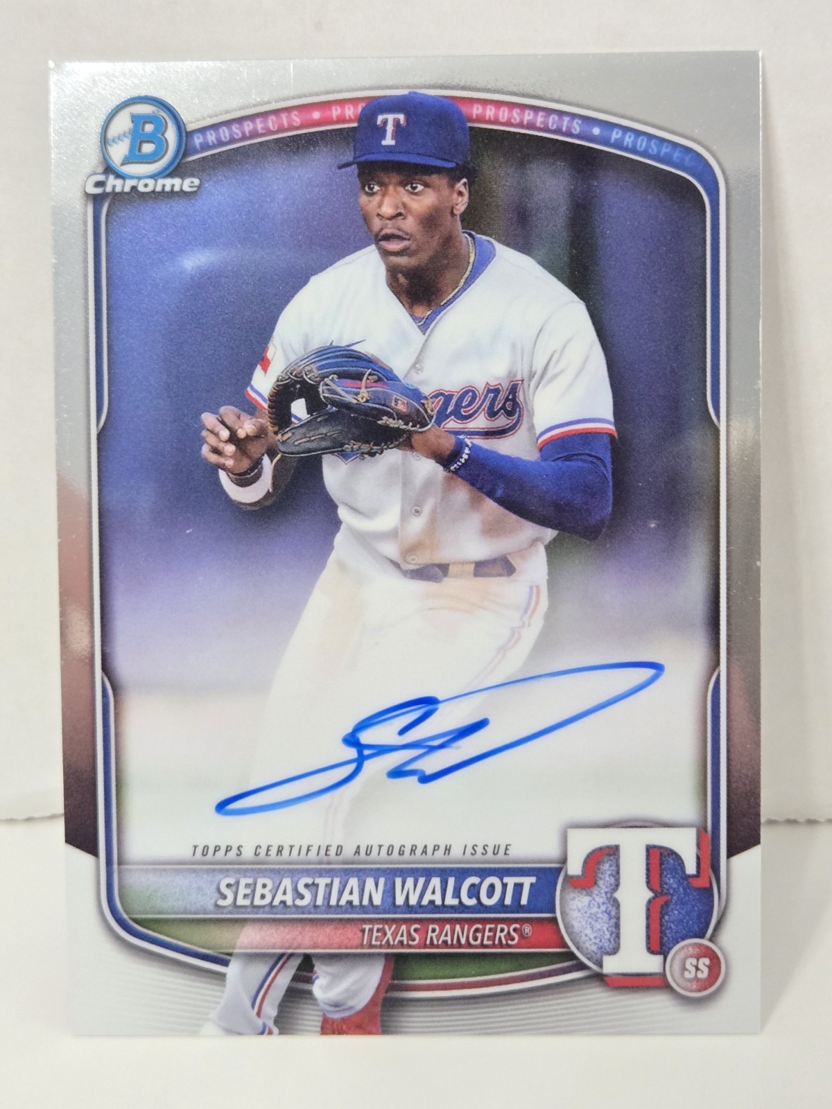 2025 Bowman - Chrome Prospect Autographs Sebastian Walcott #CPA-SW (AU, RC)