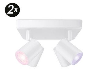 2x WiZ Deckenleuchte LED 4er Spot 4 flammig smarte GU10 Deckenlampe weiß