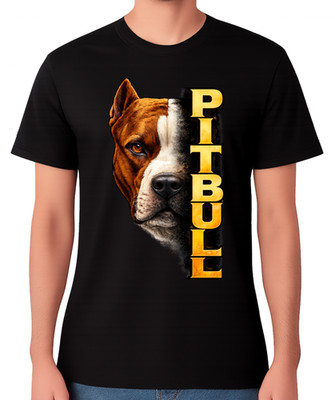Pitbull T-Shirt Hunderasse Portrait kraftvolle Grafik Unisex Tee