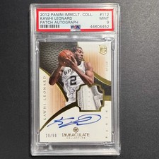 2012-13 Panini Immaculate Collection Kawhi Leonard RC Patch Auto 20/99 PSA Mint