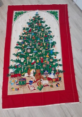 Vintage Cranston Print Works Screen Print Christmas Door Covering 57'' x 36''
