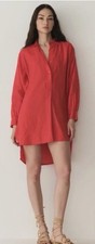 DOÊN JORA LINEN SHIRT DRESS IN SCARLET, SIZE XL, NWT.