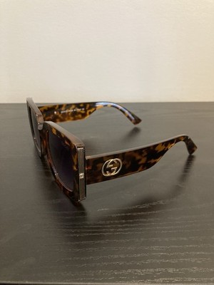 Gucci GG1975S Sunglasses, Oversized Brown Tortoiseshell | eBay