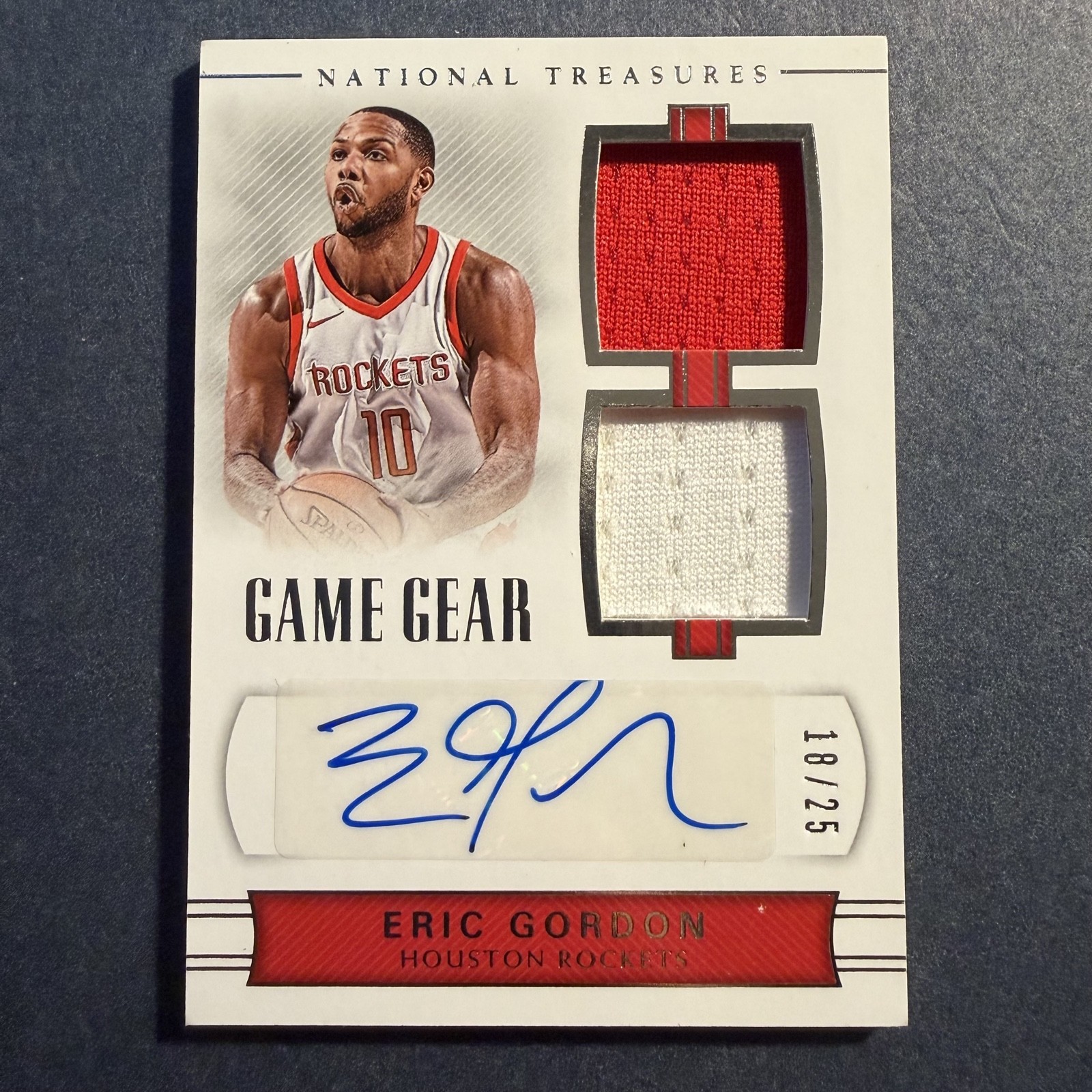 2017-18 Panini National Treasures - Game Gear Dual Autographs Eric Gordon /25