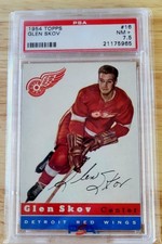 1954 Topps Hockey #16 Glen Skov, Detroit Red Wings PSA 7.5 NM+!!