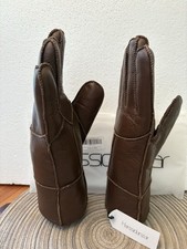 Womens Real Leather Sheepskin Lined Gloves Coffee Brown New Harssidanzar Brand