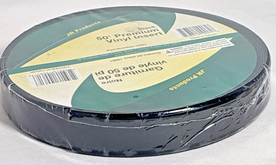 JR Products 10061 1'' x 50' Black Vinyl Premium Trim Insert