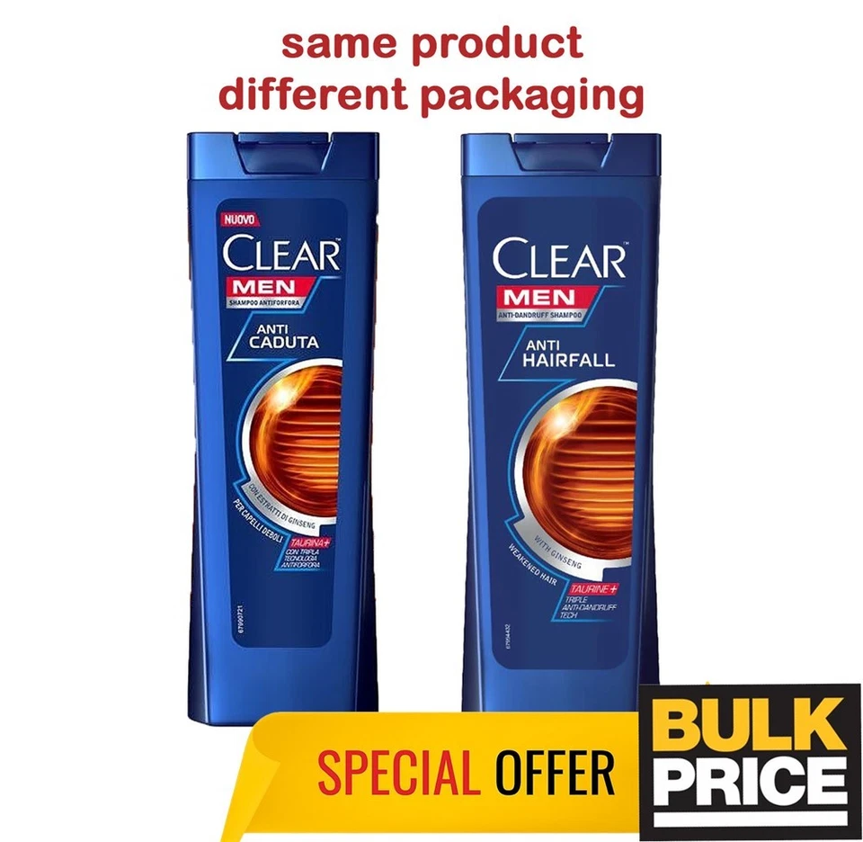 Champú anticaspa transparente para hombres para adelgazar el cabello 360 ml paquete de 2 Foto 2 de 4