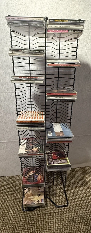 120 CD Gabinete Soporte Pared Torre Alambre de Acero Soporte CD Medios Almacenamiento 35" Alto Foto 2 de 4