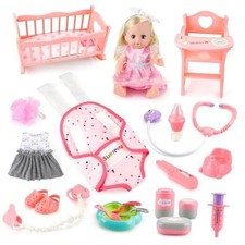 Baby Doll Playsets for Girls, Baby Doll with Accessories Set for Girls 3-5,