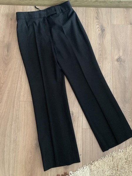 Women Akris Trousers Black Wool 40 / L / 48 #4PGL