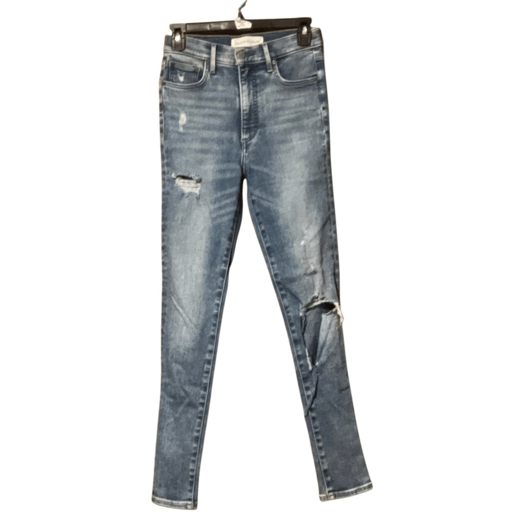 Denim Forum The Lola High Rise Skinny Medium Wash Distressed Jeans size 26