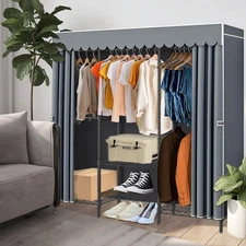 Large Heavy Duty Garment Rack Clothes Rack Freestanding Closet Clothing Shelves