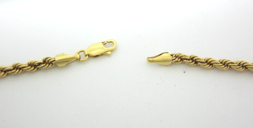 IMPRESIONANTE COLLAR CADENA ESTILO CUERDA ORO AMARILLO 14K (23-1/2") 6.3G - Imagen 3 de 6