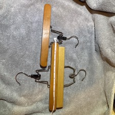 Vintage Wooden Clamp Pant Closet Hangers 11  - Lot of 3