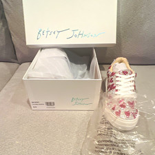Betsey Johnson Glitter Pink/Silver/White Lace-Up Low Top Women's Sneakers