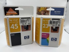 HP 45 Black  23 Tri-Color Genuine OEM Ink Cartridges Sealed Unused