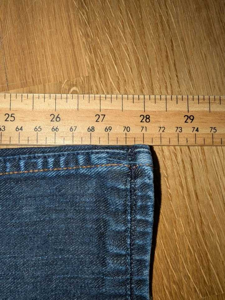 Mens Earnest Sewn Button Fly Dark Wash Straight Leg Jeans 100% Cotton Size 31 - Image 3 of 4