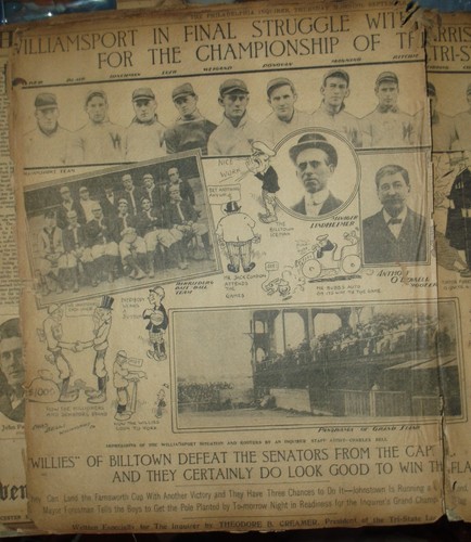 Vintage 1905 Baseball Scrapbook Minor League Tri-State League - Williamsport, PA