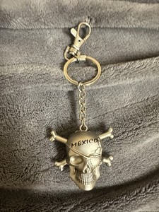 Cancun Pirate Skull Crossbones Mexico souvenir keychain.