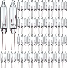 Mudder 200 Pcs 3.5 Volt Mini Christmas Tree Replacement Bulbs for Incandescent S