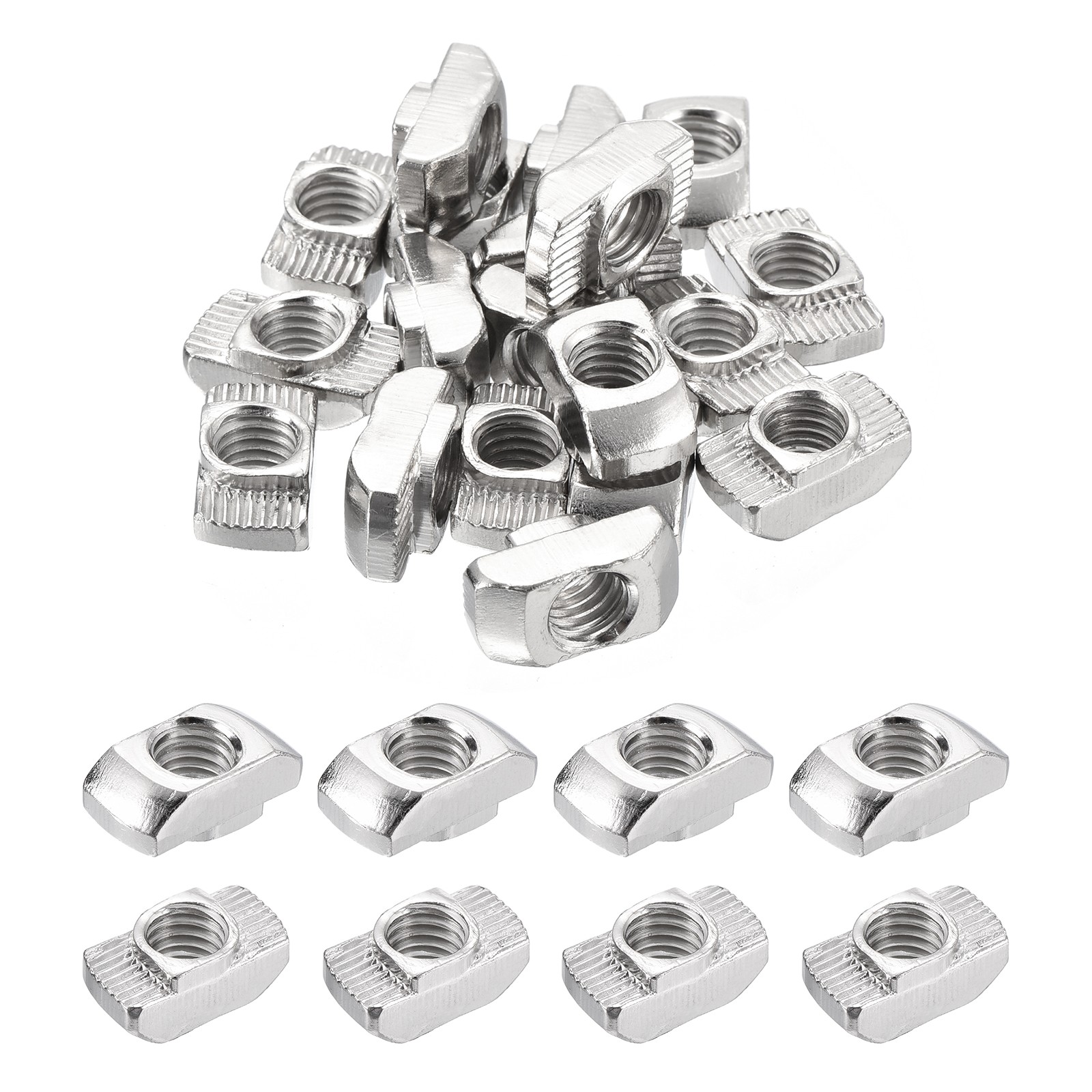 100Pcs M8 T Nut Sliding T Slot Nut Carbon Steel Nickel Plated 4040 Series