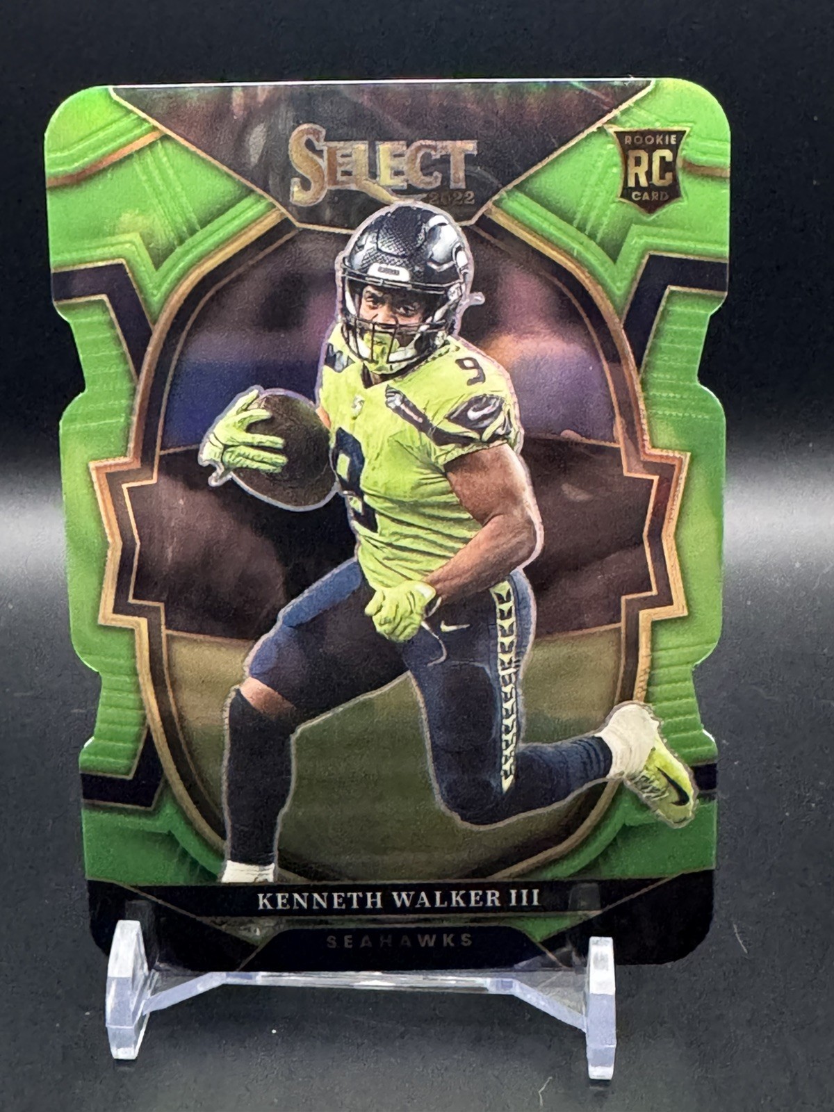 2022 Select Kenneth Walker III /299 Neon Green Die-Cut #2 Super Bowl 60 MVP