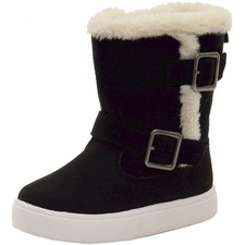 Carter's Toddler Girl's Siberia Fur-Lined Black Winter Boots Shoes Sz: 5T