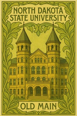 North Dakota State University Old Main Poster   - 24x36  - 200gsm Paper ️