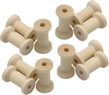 Empty Thread Wooden Spools, 20Pcs Unfinished Wooden Spools for Crafts and Sew...