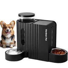 Automatic Gravity Pet Feeder, 1.8 Gallons 2 Dog Feeder and Water Dispenser Se...