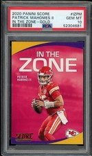 2020 Panini Score Patrick Mahomes IN THE ZONE Graded PSA 10 Gem Mint POP 2!!!