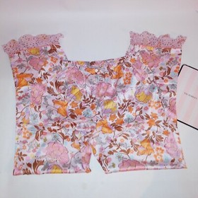 Victoria Secret Pajama Pants Medium Sleepwear Medium Satin Multicolor Ruffle