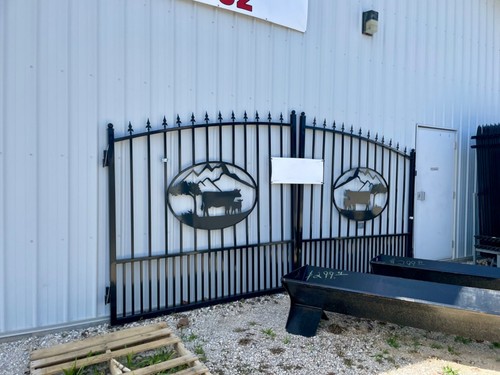 Driveway Gates * Dual Swing Wrought Iron Style * Black Powder Coat* Welded Steel - Picture 22 of 29