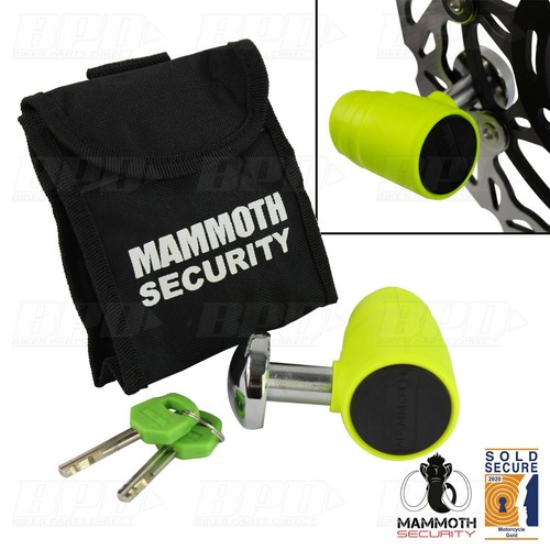 Motorcycle Scooter Disc Lock Mammoth MDX-12 16mm Sold Secure Gold Approved - Afbeelding 1 van 12