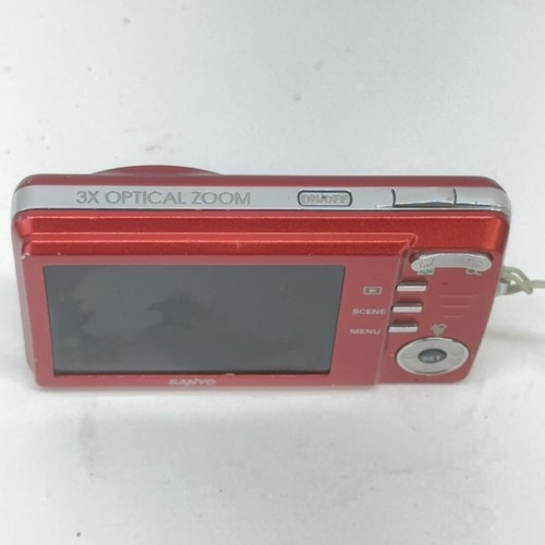 Sanyo VPC-X1200 12.1MP Digital Camera 3x Zoom with Battery & Charger -Red-TESTED - Picture 4 of 6