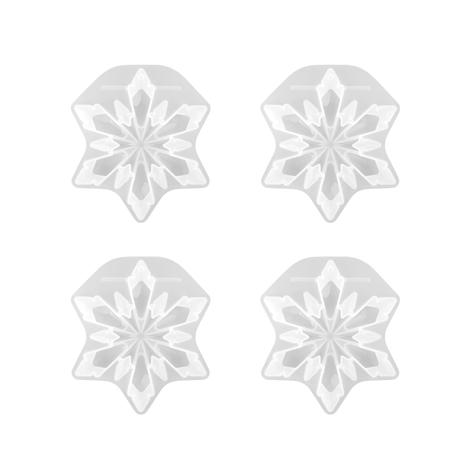 4-Star Snowflake Crystal Epoxy Resin Silicone Mold for DIY Christmas Pendant Craft