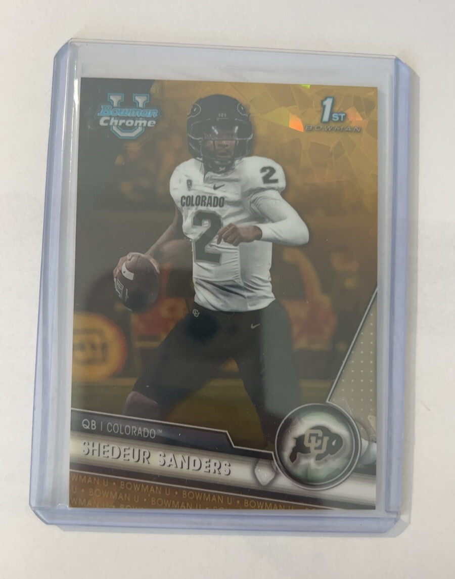 2023 Bowman Chrome U University Shedeur Sanders 1st Sapphire Gold #/50 Colorado