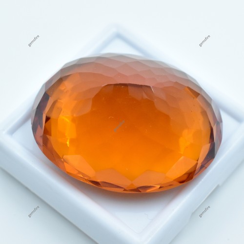 144.35 Carat Lab-Created Oval Cut Orange Citrine Loose Gemstone CERTIFIED - Picture 4 of 15