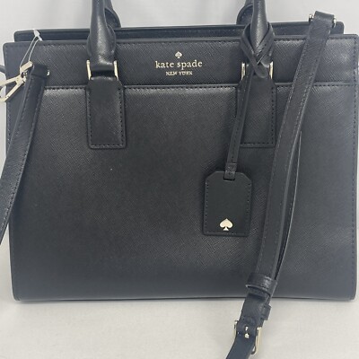 Kate① Kate Spade New York WKRU5851 Leather Handbag - Black for