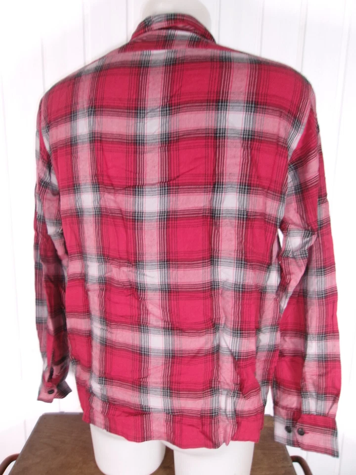 Chemise bucheron viscose carreaux rouge ecossais EDWIN garage shirt LS M/40 - Photo 4/4