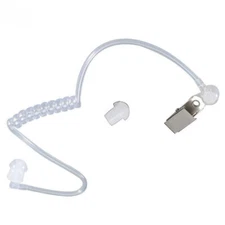 10X Replacement Coil Acoustic Air Tube Earplug With Metal Clip For Two Way Radio