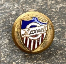 Early 1910s Maxwell Automobile Motor Car Company Enamel Lapel Pin