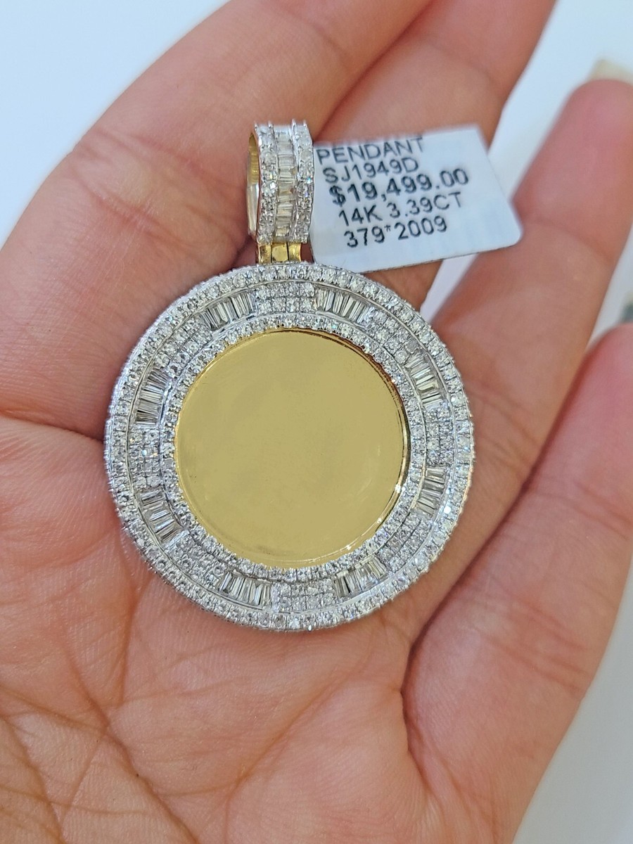 Memory Pendant Real Diamond 14K Yellow Gold Sweet Memories