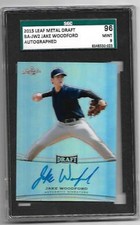 2015 LEAF METAL DRAFT, AUTO, JAKE WOODFORD, CARDINALS, SGC 96