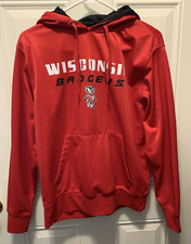 Wisconsin Badgers Campus Heritage Men's Large Red Hoodie Sweatshirt Polyester